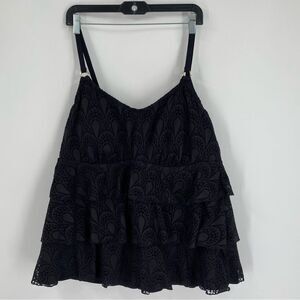 Island Escape Women’s Layered Lined Lace Tankini Swim Tank Top size 24W